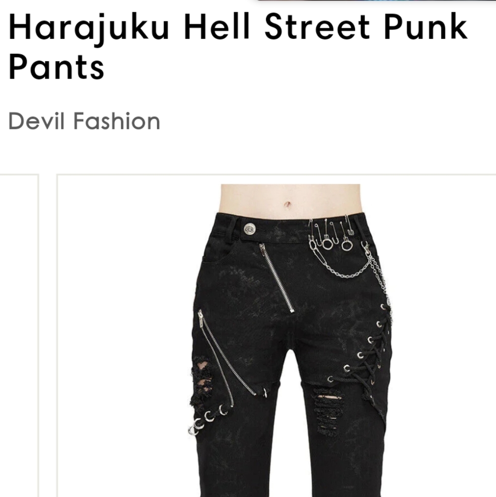 Devil Fashion 2XL Women's Trousers Mystery Goth Clothing NIB